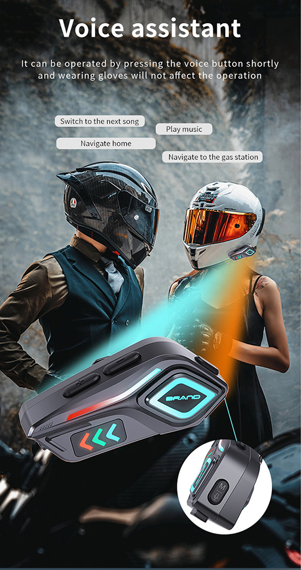 Multi-Style Helmet-Specific Bluetooth Headset for Takeaway Riders, Motorcycle Intercom, Motorcycle Waterproof and Noise-Cancelling Helmet Headset