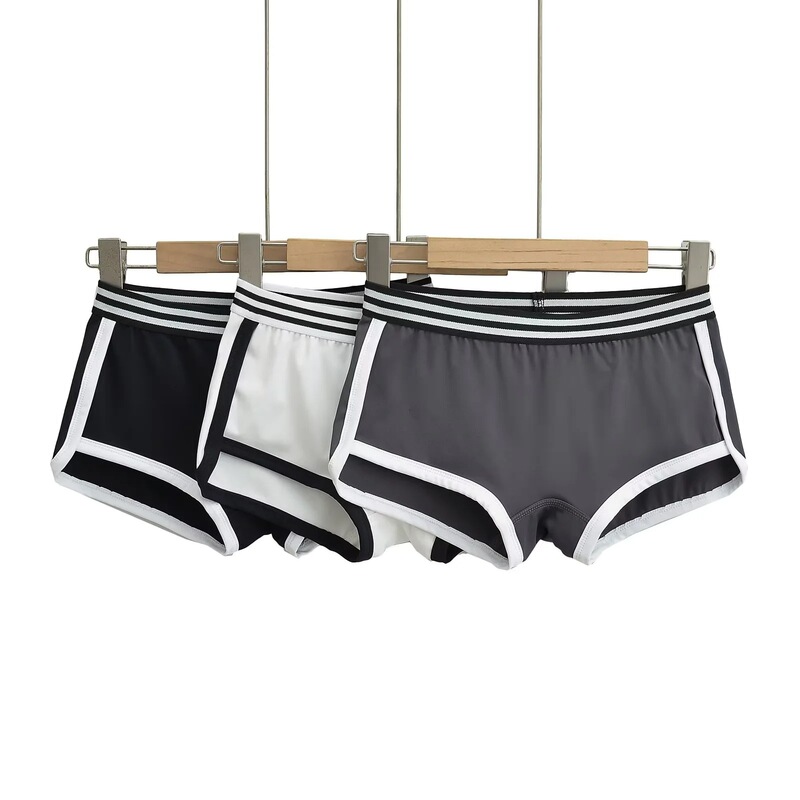 2024 new ins sports striped elastic shorts yoga fitness hip shorts boxers outerwear