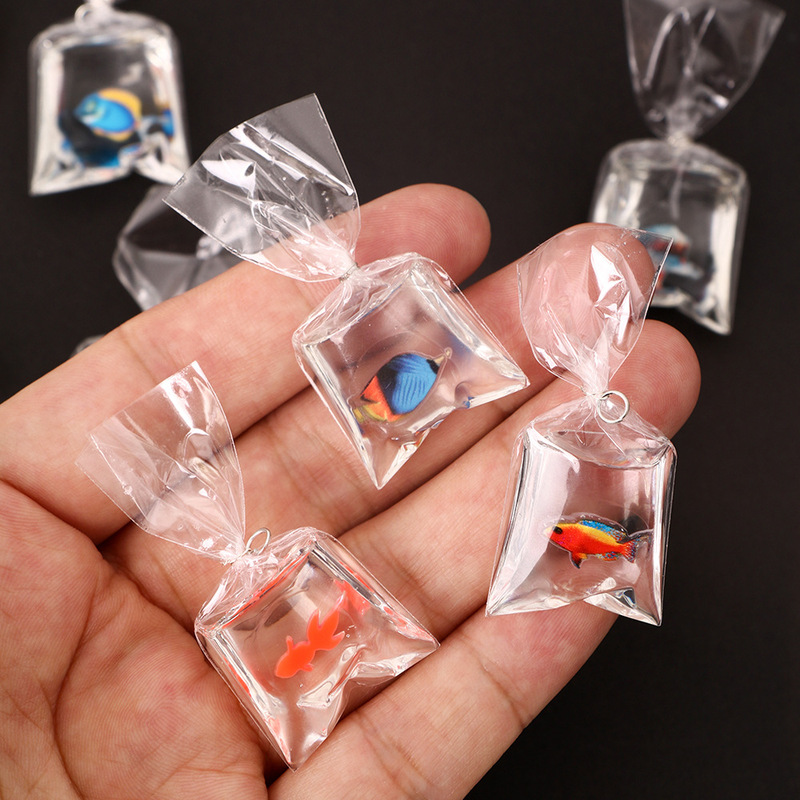 Resin diy creative simulation goldfish carp imitation water bag small bag key chain pendant accessories