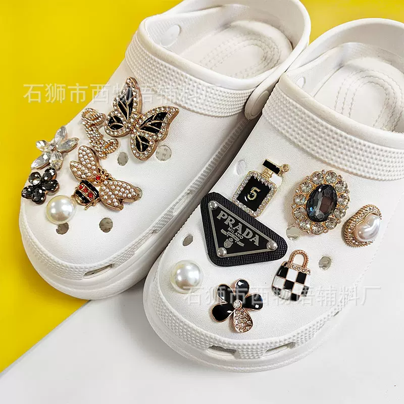 洞洞鞋配件鞋花五金装饰水钻 diy合金饰品拖鞋可拆卸金属鞋花扣