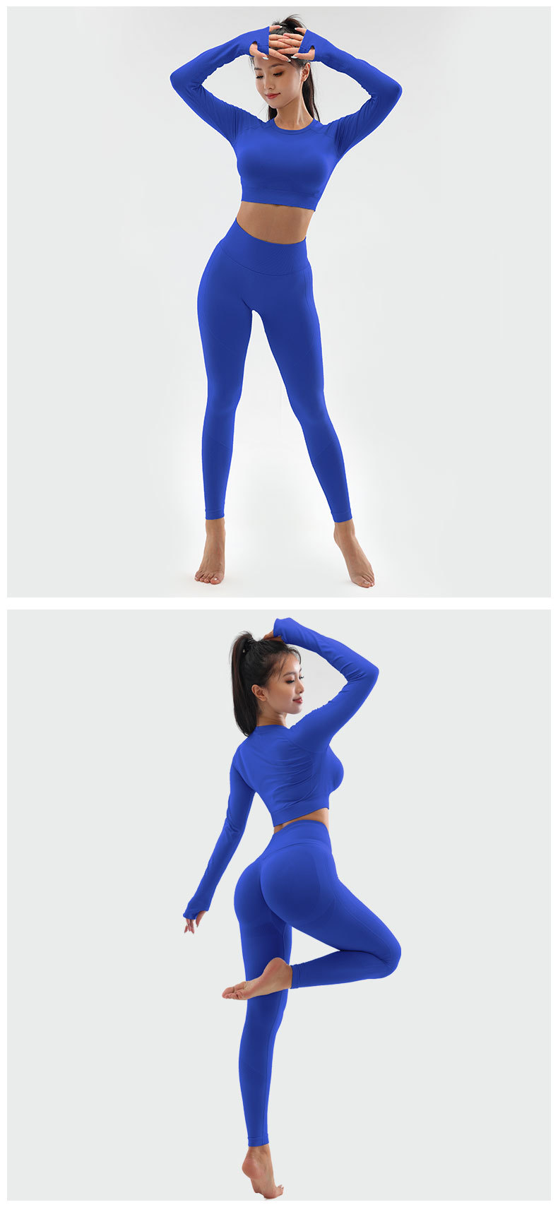 Sports Solid Color Nylon Round Neck Tracksuit T-shirt Leggings display picture 1