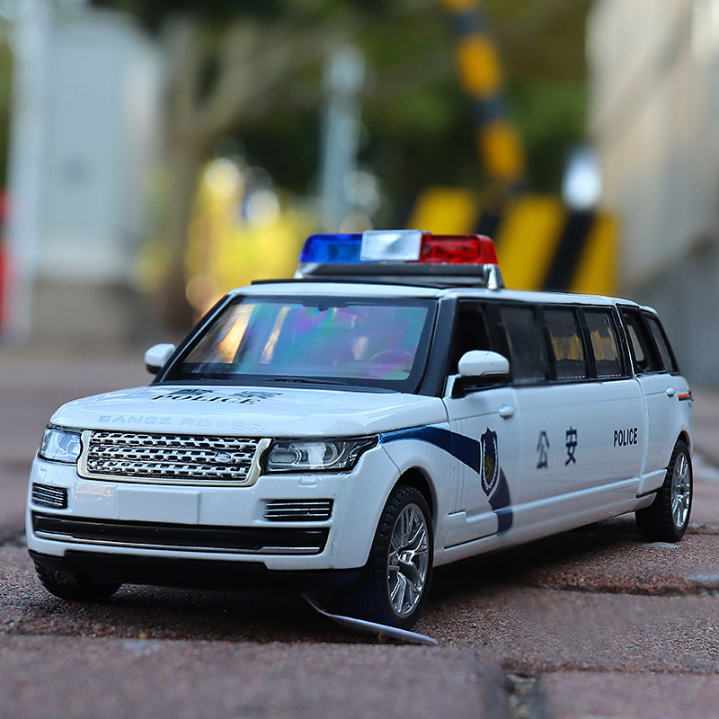 Baosilun Alloy Car Model Extended Road * Police Car Off-Road Vehicle Pull Back Sound and Light Artificial Kidsren's Toy Door Opening
