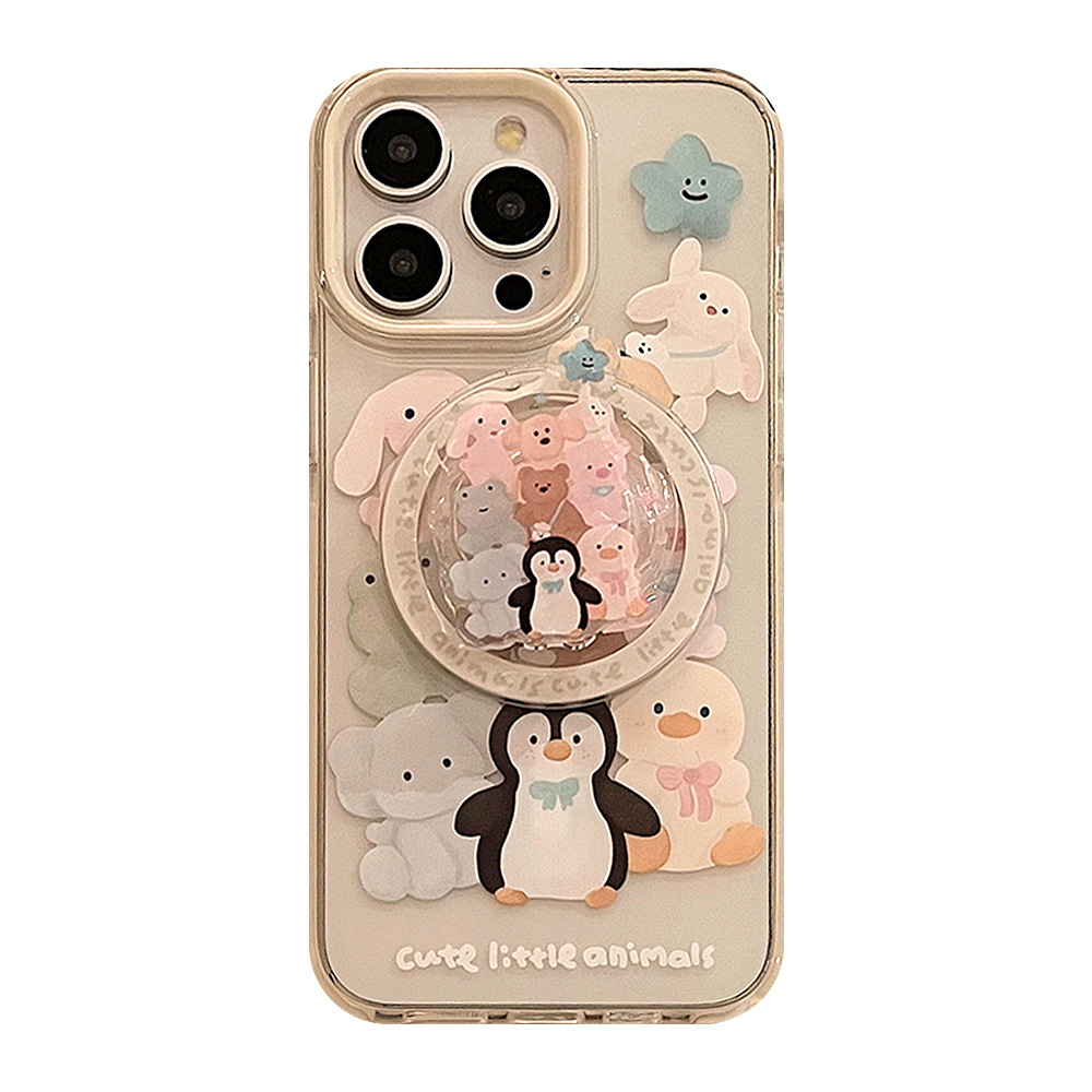Funda Magnética para iPhone 16 con Diseño de Pingüino, Compatible con iPhone 17 Pro Max, 14, 13 y 12, Anti-caídas, Suave
