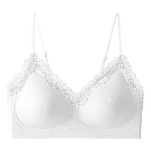 Live selling seamless lace women's thin small cup shaping jelly bar beautiful backless bra with narrow straps