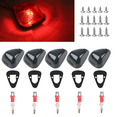 12V, Other lights - smoked-shell-red-light-set-of-5-pieces-in-color-box