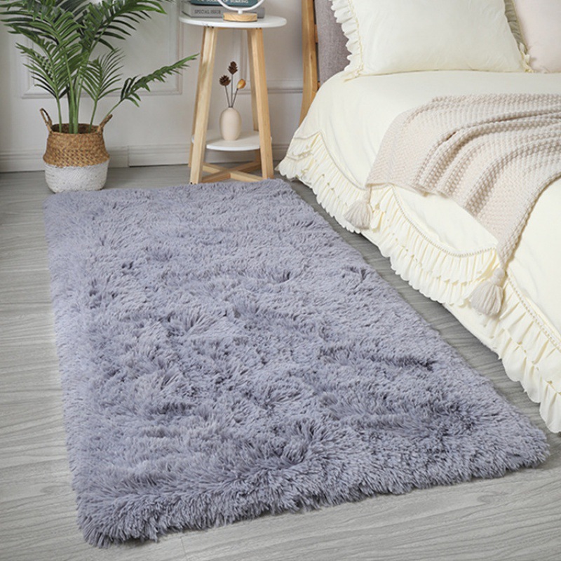 Nordic inswind alfombra de seda de color sólido dormitorio alfombra de cama aislamiento doméstico sala de estar sofá felpa alfombra de piso