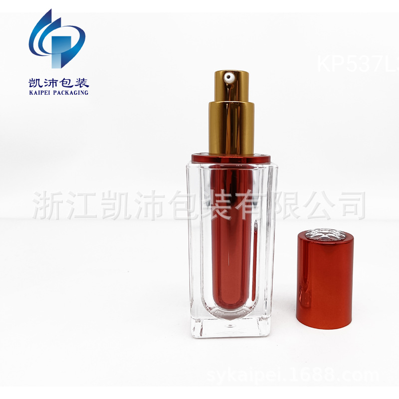 新款  直角四方晶钻顶亚克力膏霜瓶,乳液瓶 粉底液 眼精华 30ML