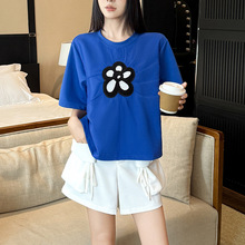 套装休闲夏季2025新款爆款高级感减龄显瘦宽松圆领短袖两件套女装