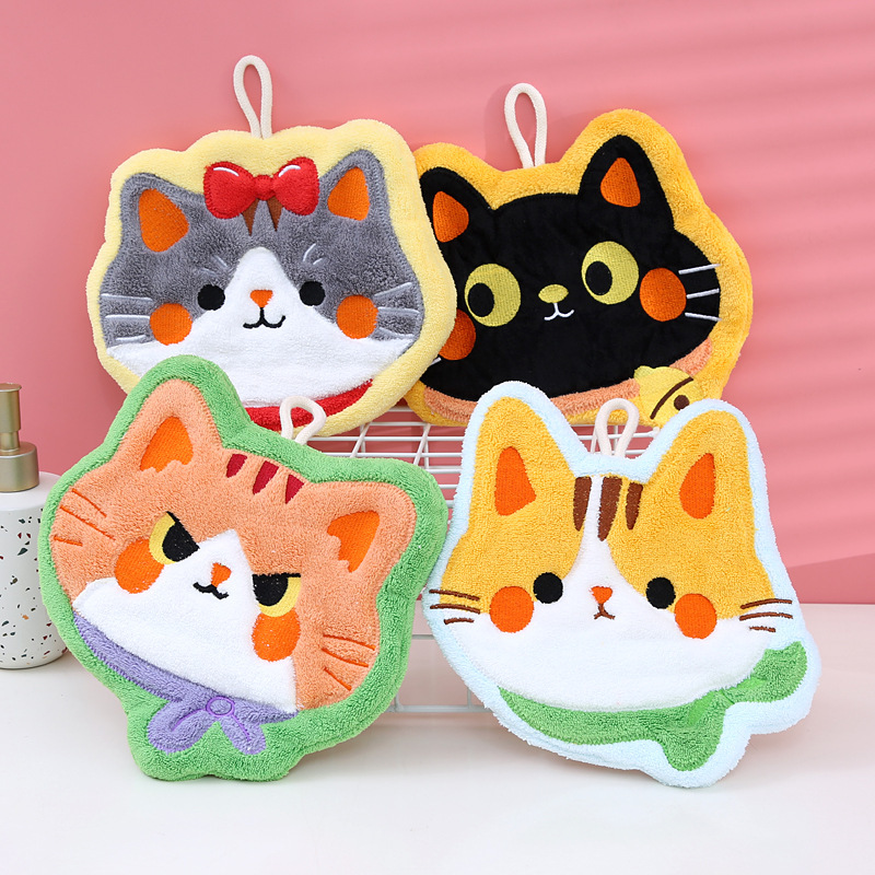 New Fun Hand Towel Absorbent Cartoon Cute Hand Towel Children's Hand Towel Lint-Free Rag Absorbent