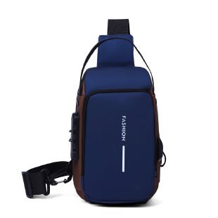 Bolso de pecho de hombre bloqueo de contraseña bolso de ciclismo anti-robo ocio al aire libre correr viaje bolso de cintura de hombro mochila deportiva