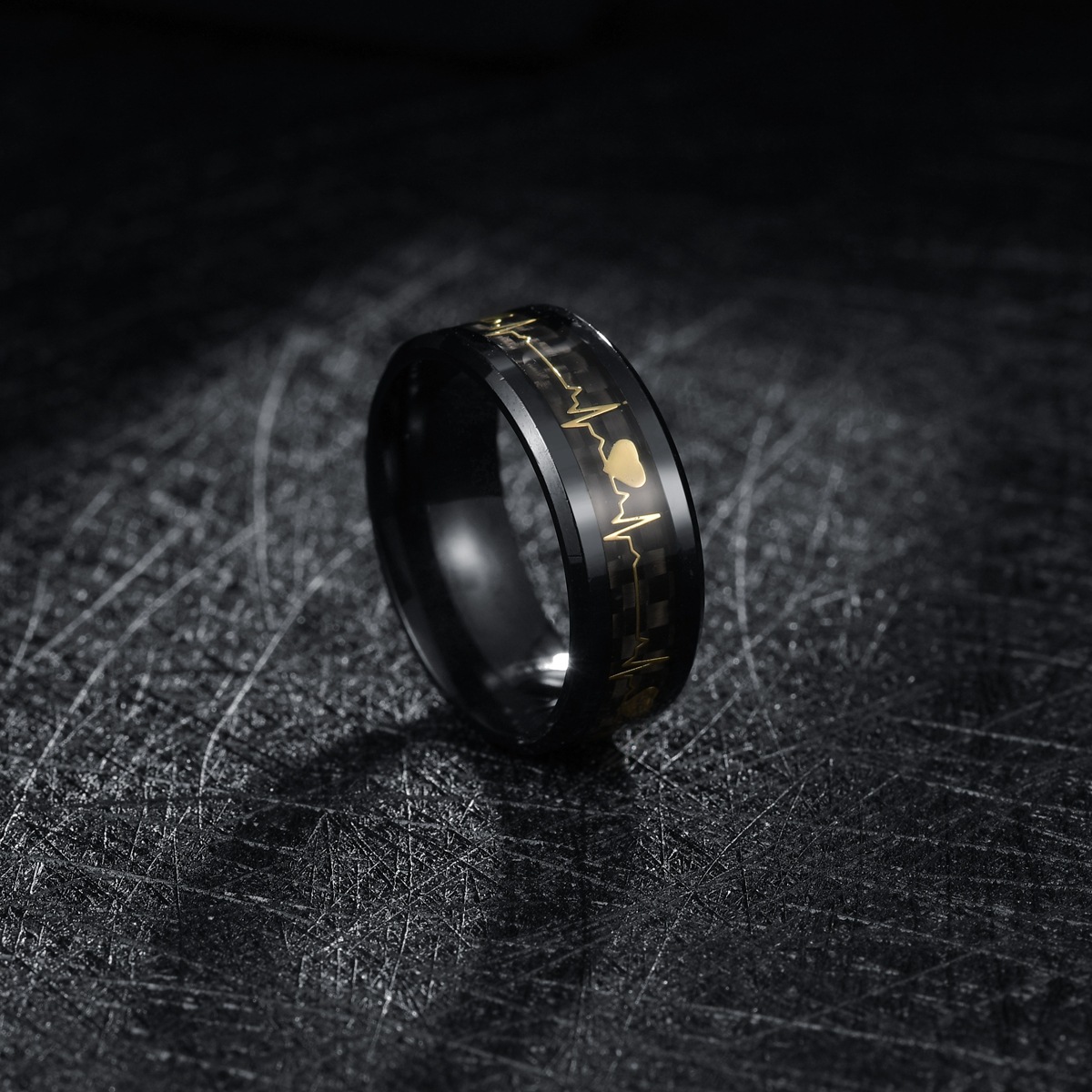 8g Weight Other Inlay Material Birthday Occasion Titanium Steel Material Letter Pattern Unisex Gender Stoving Varnish Design Fashion Style Black Color Wholesale Jewelry Fashion Letter Titanium Steel Other Stoving Varnish Stainless Steel Rings 3