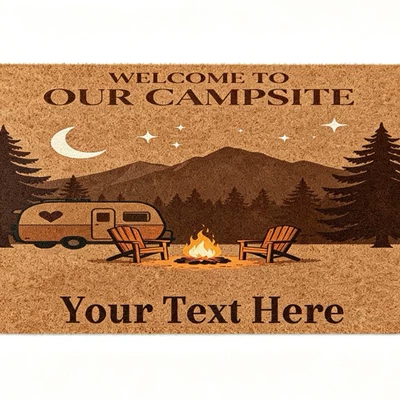 Avtomobil döşəmə paspasları — Rv Door Mat, Faux Coconut - zx-camping-theme-floor-mat-7-4060-imitation-coconut-palm