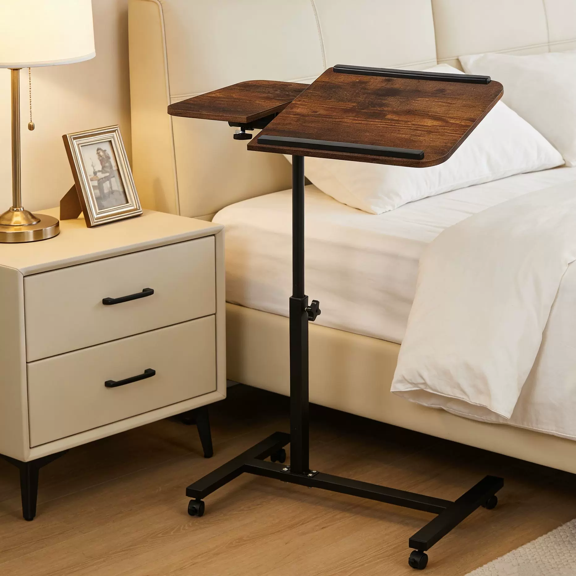 升降桌-3可移动床边桌简易折叠升降床上书桌沙发办公懒人电脑桌