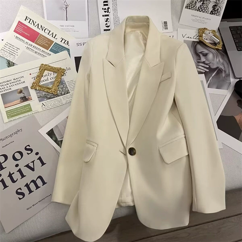 Пиджак осенний классический blazer, костюмный стиль, одноцветный, размеры S–3XL