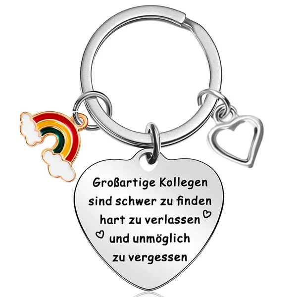 GroBartige kollegen love stainless steel lettering keychain German version for colleagues and friends gift