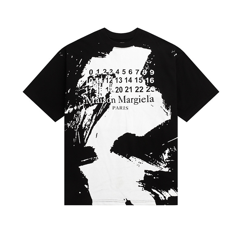 24SS 新デジタルパターンラウンドネックメンズとレディースのトレンディな半袖コットンカジュアル T シャツシリーズ|undefined
