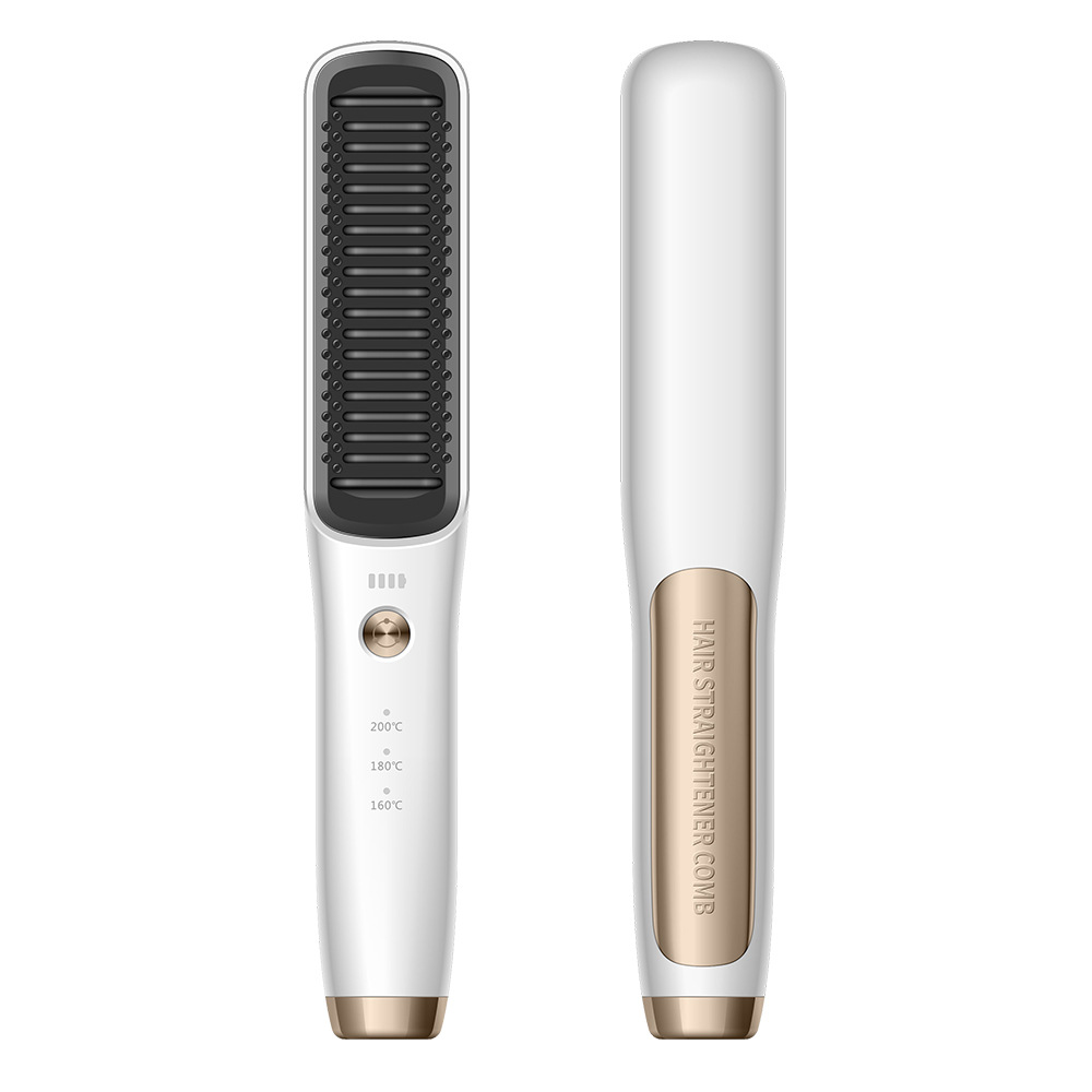 Nuevo hogar inalámbrico plancha de pelo USB portátil eléctrico rizador de pelo no duele rizador de pelo recto de doble propósito peine de modelado