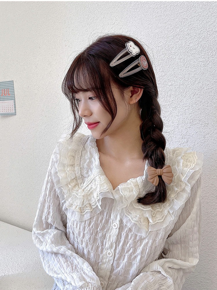 New coffee color 4-piece hair clip set