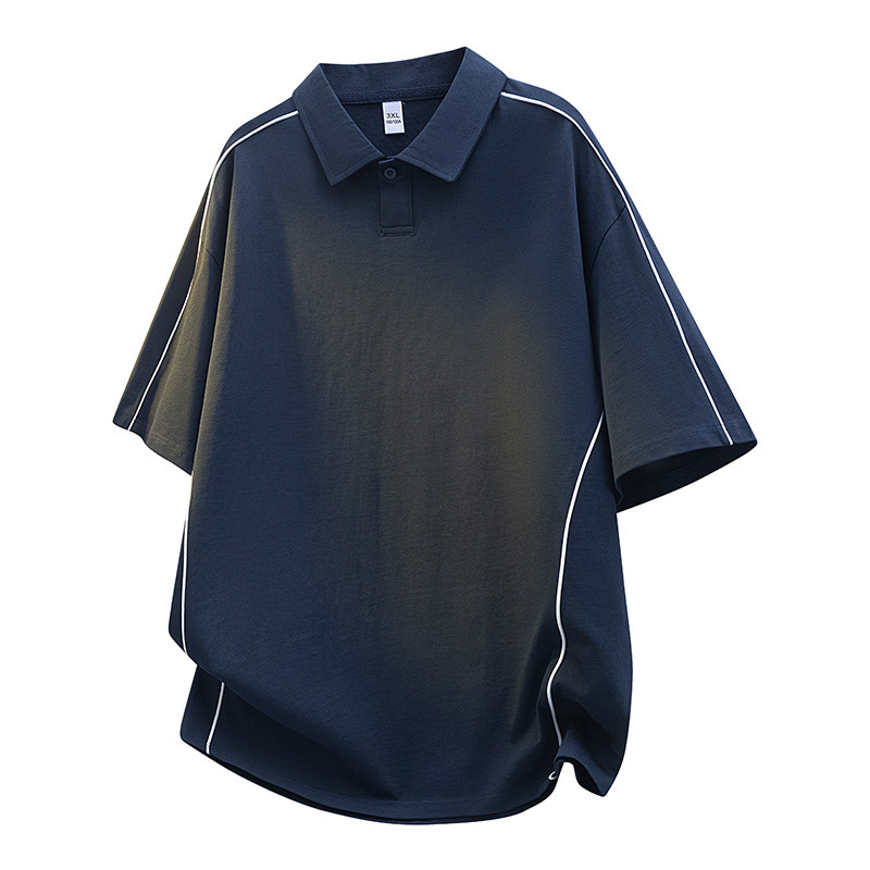 Solid Japanese retro base trend shirt