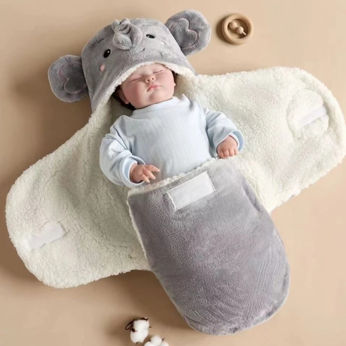 Baby Blanket, Newborn Blanket, Fleece-Lined Autumn and Winter New Sleeping Bag, Baby Sleeping Bag for Newborns, Anti-Kick Swaddle Bag