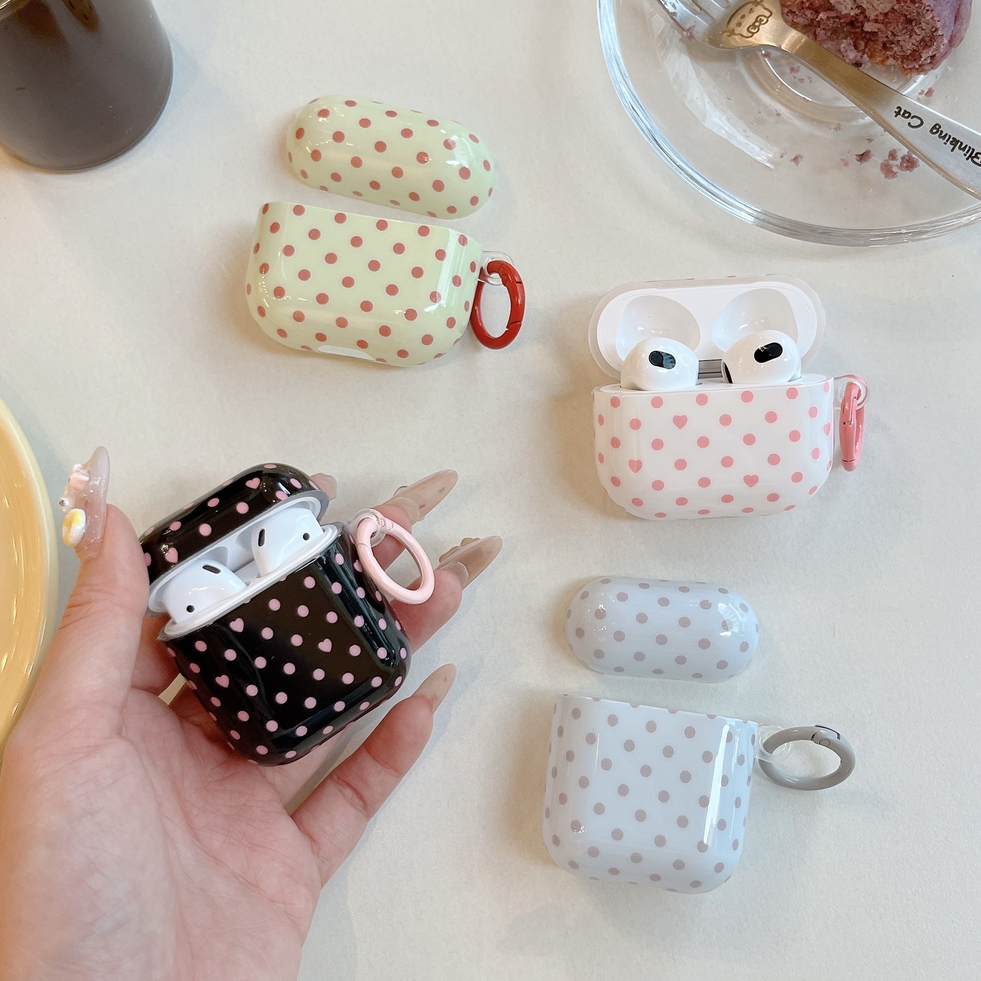 Ins Polka Dot Export Suitable for Apple Airpods4 Headphone Protective Shell Cover 2Pro2 Second and Third Generation Headphone Shell 3Rd Generation