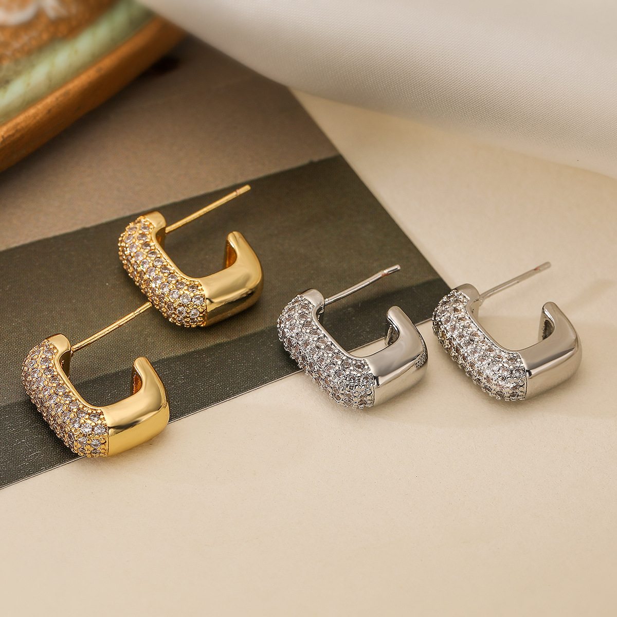 1 Par Geométrico Estilo Simple Estilo Clásico Cobre Pendientes display picture 3