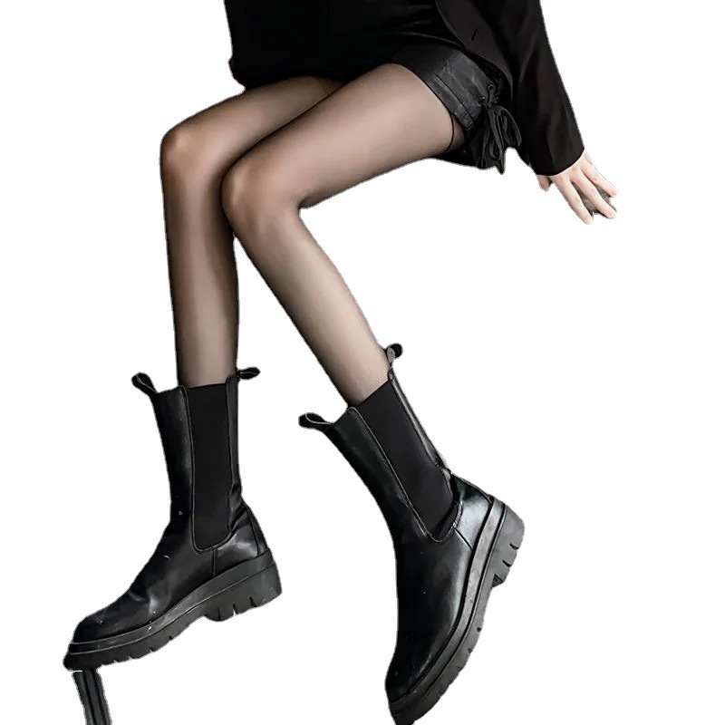 女性の夏の通気性が薄いjkのファッションタイプのふくらはぎの靴下のネットの赤いinsが膝を越えてストッキングの黒いストッキングを作ります。