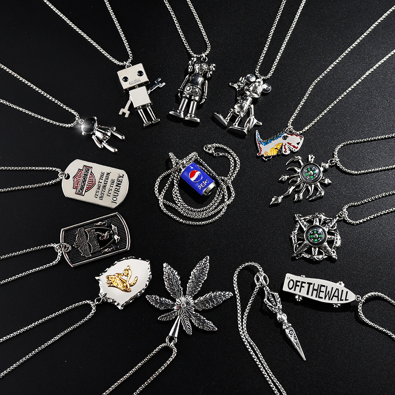 Moda hip hop suéter cadena joyería militar marca de acero inoxidable COLLAR COLGANTE de fábrica al por mayor de acero titanio accesorios collar de los hombres