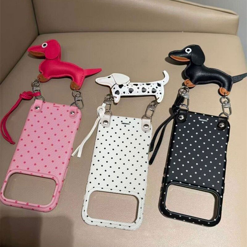 Polka Dot Dachshund Dog Wristband Suitable for Apple 17Promax Mobile Phone Case New Model Iphone17Pro/17/16/15 Polka Dot Dachshund Dog Wristband Suitable for Apple 17Promax Mobile Phone Case New Model Iphone17Pro/17/16/15