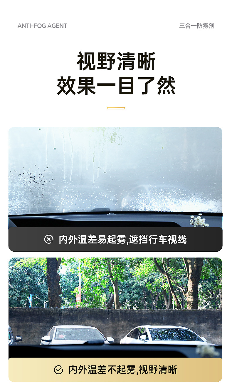 Chaopu Car Glass Anti-Fog Agent for Home and Car Front and Rear View Mirror Glass Coating Water Repellent Agent