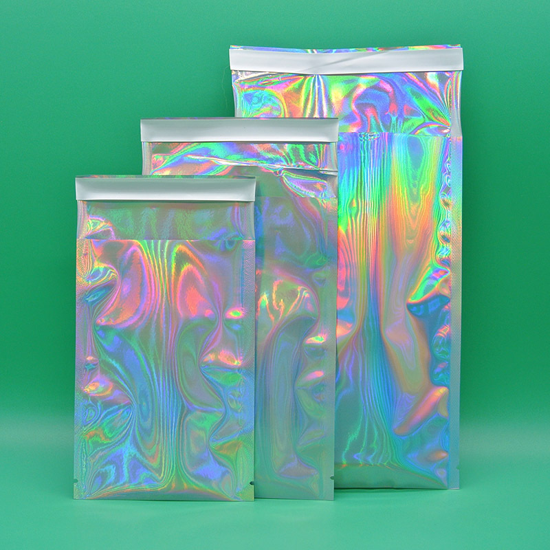 镭射自粘袋 镭射不干胶福袋盲盒信封袋子 衬衫衣服服装饰品化妆品
