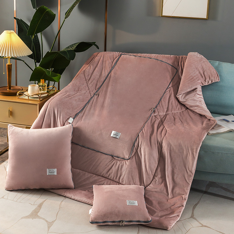 크리스탈 벨벳 아플리케 자수 베개 이불 - 된장