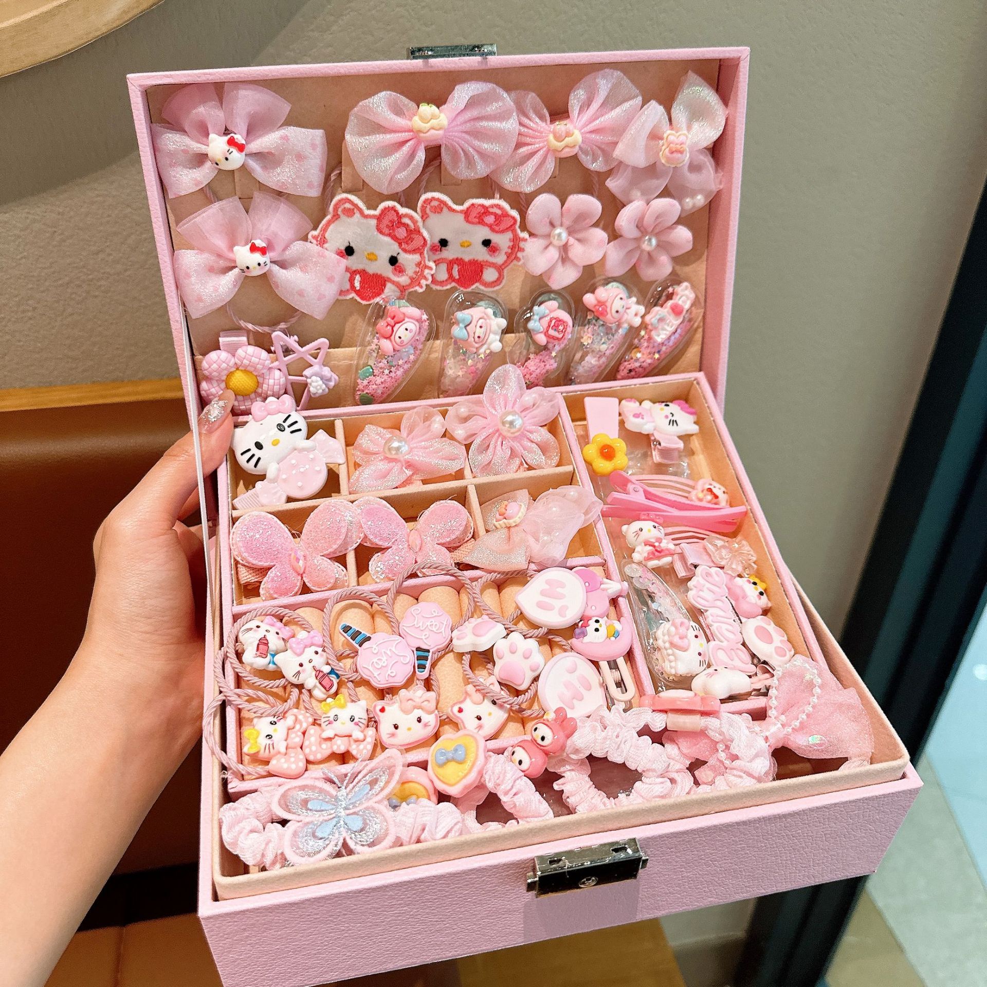 Regalos de cumpleaños de la escuela para niñas, regalos para niños, cajas de regalo, clipes de cabello, cajas de banda de goma para niñas, joyas para el cabello