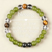 跨境Temu亚马逊希音热销财富手链孔雀虎眼石串珠男女情侣幸运手串