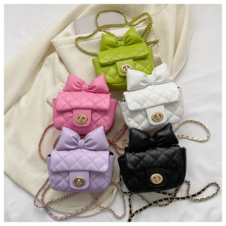 Bolso para niños con forma de gato, bolso pequeño con hilo bordado, Hada del viento fragante, bandolera con cadena y pajarita, novedad de 2023_voghion.com