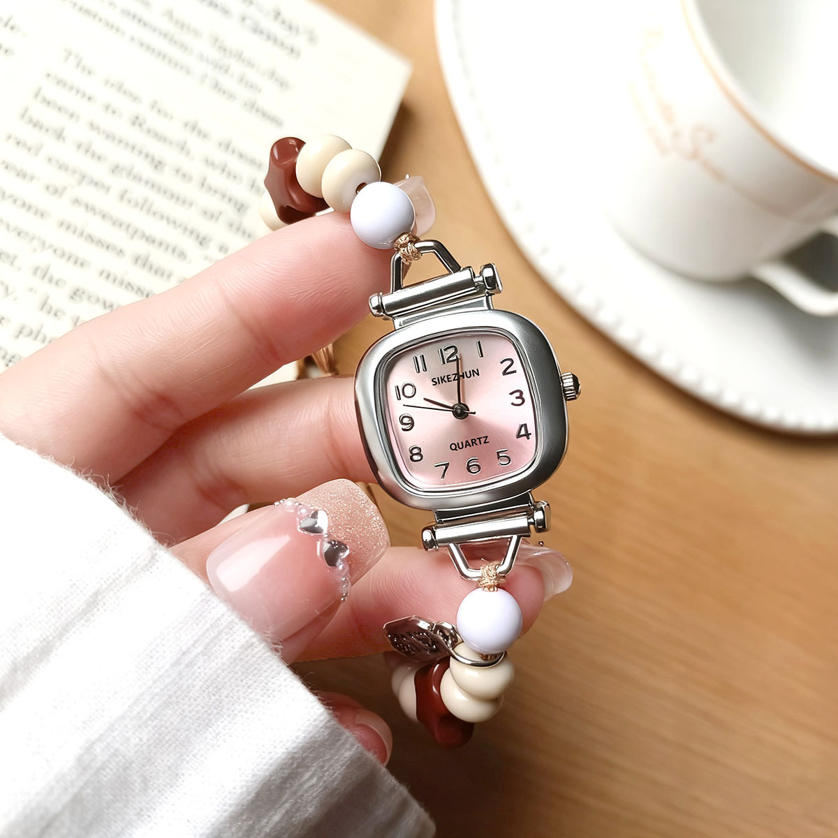 New Milky Star Beaded Female Student Bracelet Watch Forest Style Niche Girly Heart High-Looking Quartz Watch Wholesale