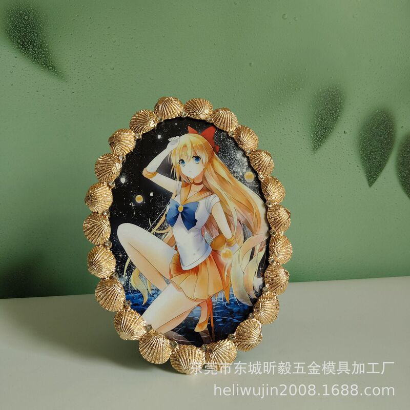 Modern minimalist shell metal photo frame table, photo studio photo frame, metal photo frame, children's photo frame,