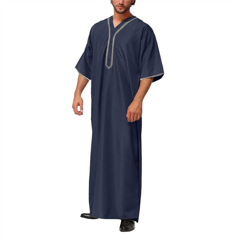 Chemise ample à boutons pour homme, style musulman, moyen-oriental, arabe, Dubaï, Malaisie, vêtements pour hommes_voghion.com