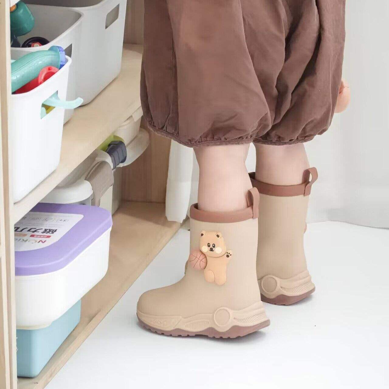 2025 New Rain Boots for Kidsren, Boys and Girls, Kidsren's Non-Slip School High-Top Cute Rain Boots, Water Shoes and Rubber Shoes