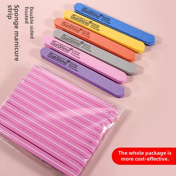 High quality sponge nail file nail polishing strip double-sided polishing coarse sandpaper file nail Special