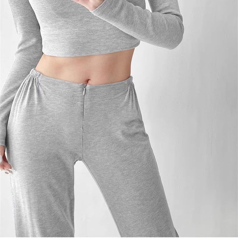 Hot Girl Dipper Sports Yoga Fitness Pants Women's Spring Lazy Style Legs Long Hip Slim Straight Casual Pants