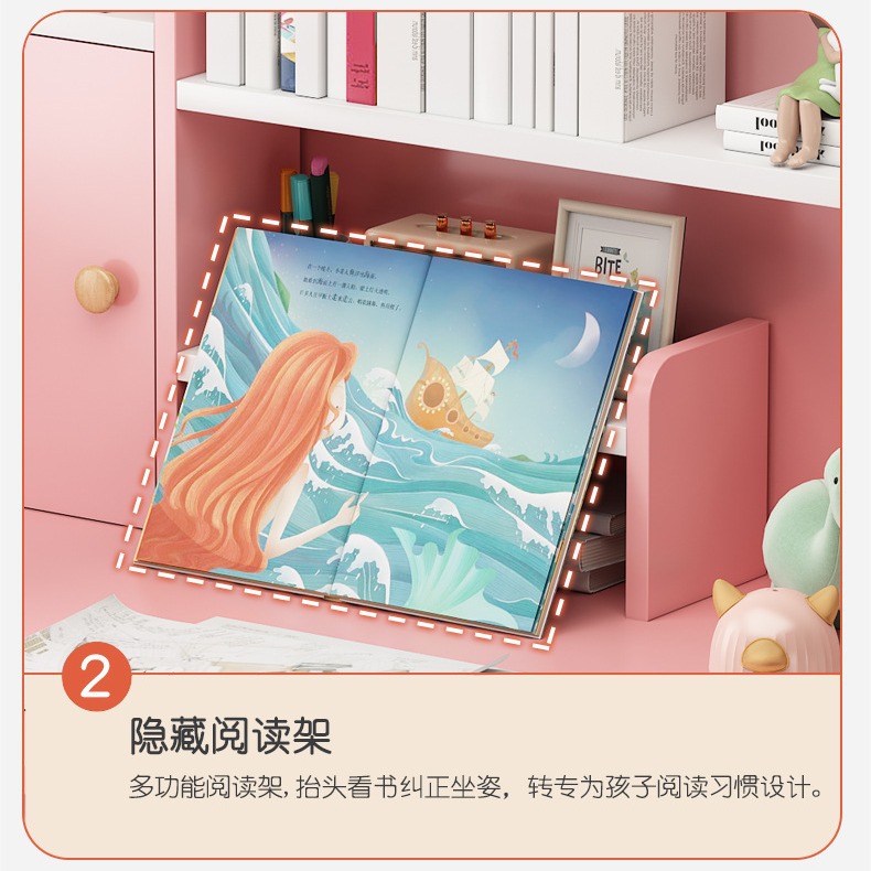 Escritorio estudiante hogar dormitorio escritorio estantería escritorio de la computadora integrada Escritorio de estudio simple niños y niñas Escritorio de escritura