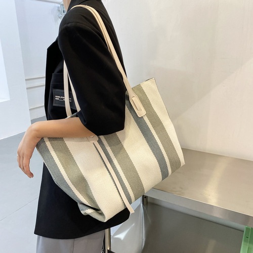 Bag Large Capacity Women's Commuting Canvas Bag  New Trendy Internet Celebrity Fashion Tote Bag Work Shoulder Large Bag