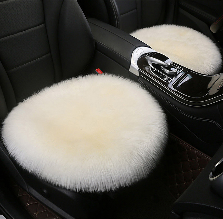 Car Winter Cushion Plush Cushion Three-piece Set Thickened Warm Fur Non-slip Integrated General Motors Cushion