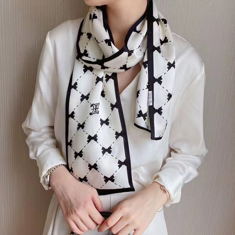 长丝巾窄的真丝宽