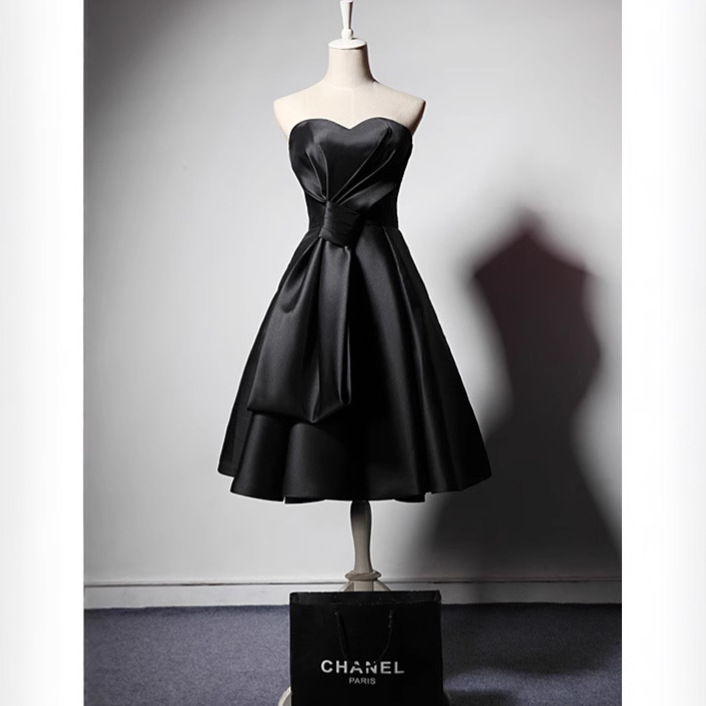 Black Strapless Evening Dress Birthday Party Princess Dress 2026 New Elegant Piano Performance Dress for Women