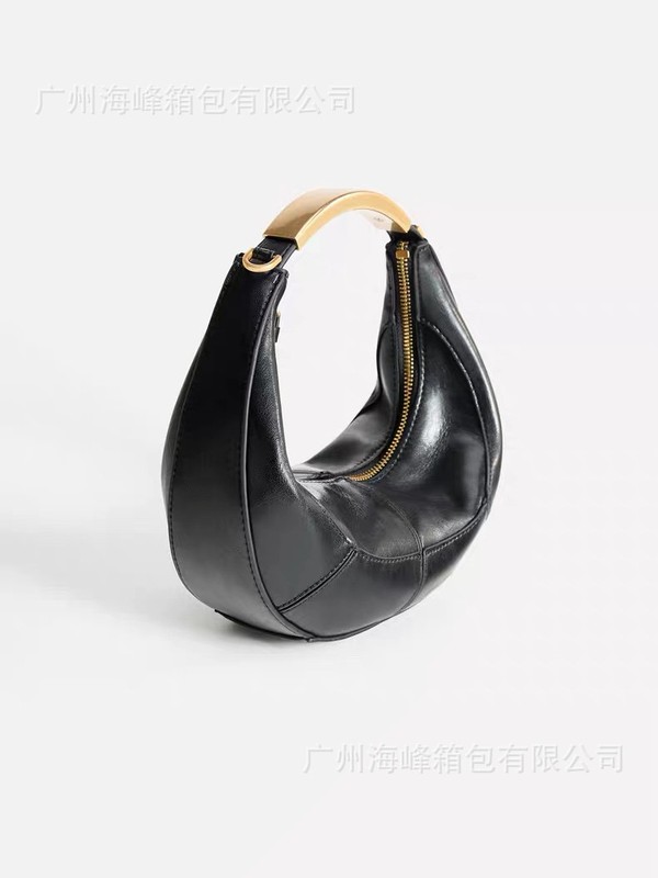 2025夏季新品 女包金属提手 椭圆形单肩新月包 单肩手提腋下包包|undefined