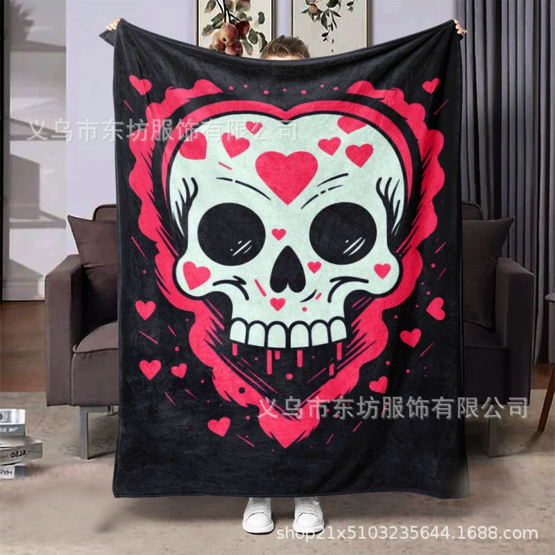 Простой продвинутый череп креативный любовь удобный теплый фланелевый одеяло