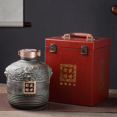 Bronze The wine bottle Household 5 Bulk wine seal up Cellar Jingdezhen ceramics Liquor and Spirits Wine Jar
