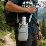 跨境户外防水斜挎水杯袋便携骑行抽绳水壶包多功能登山水杯套批发